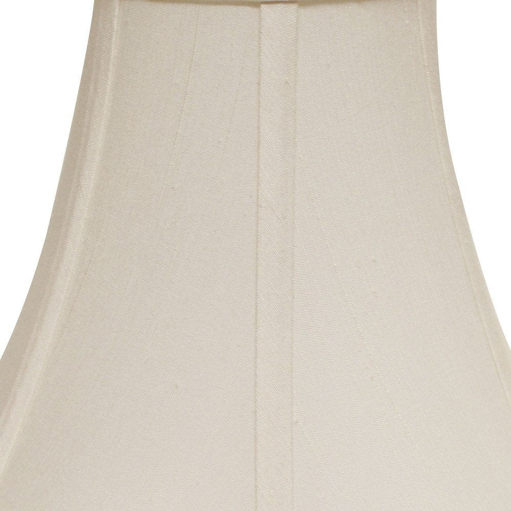 Off White Monay Shantung Silk Bell Lamp Shade close-up detail