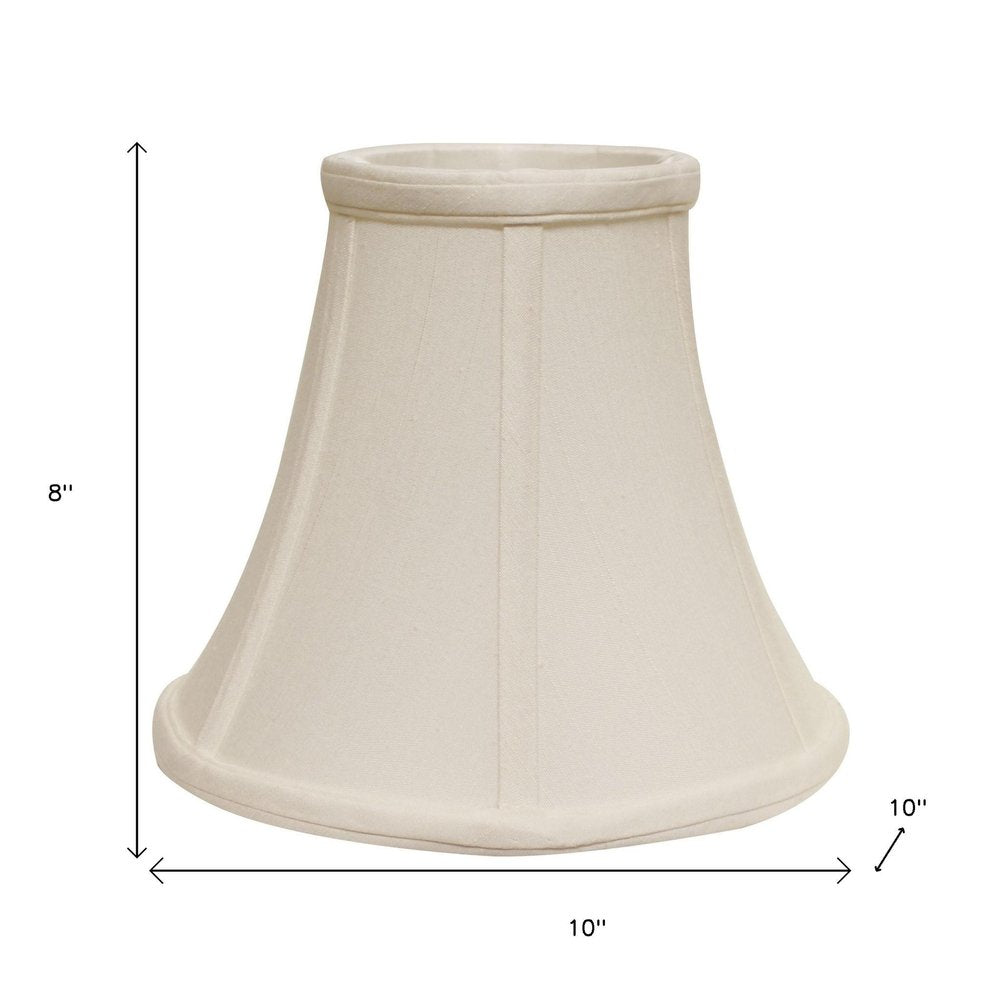Off White Monay Shantung Silk Bell Lamp Shade on a white background