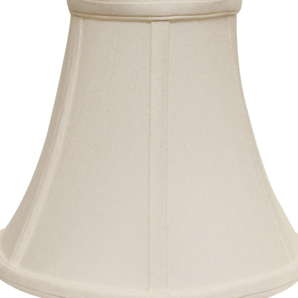 Off White Monay Shantung Silk Bell Lamp Shade on a white background
