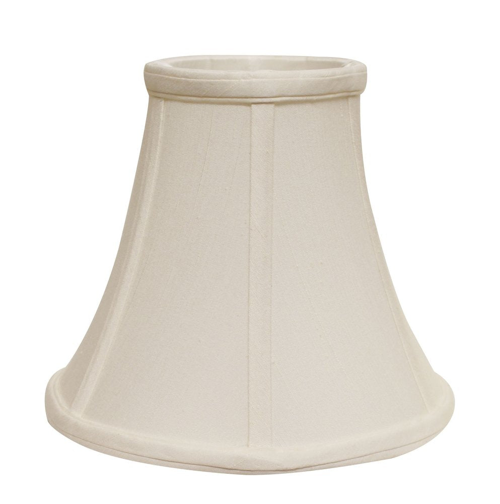 White Monay Shantung Silk Bell Lamp Shade on a white background