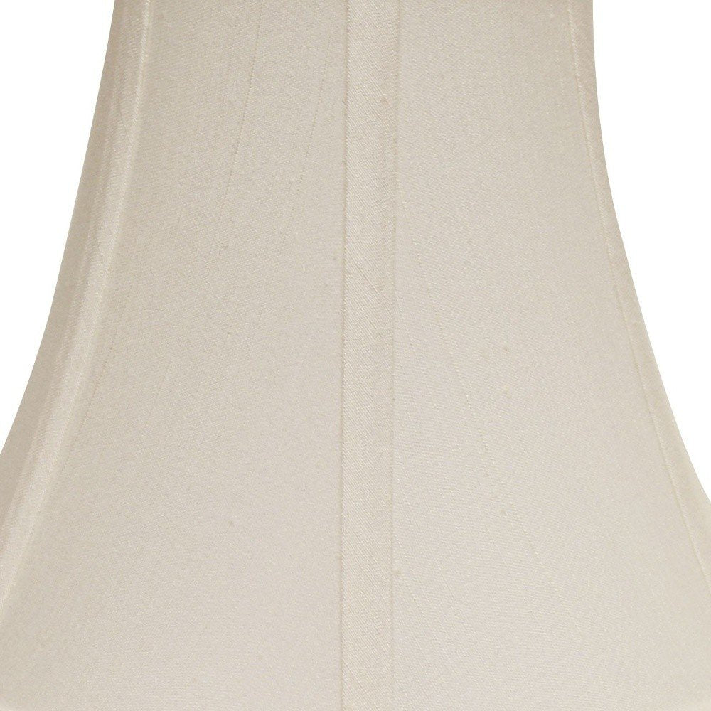White Monay Shantung Silk Bell Lamp Shade close-up detail