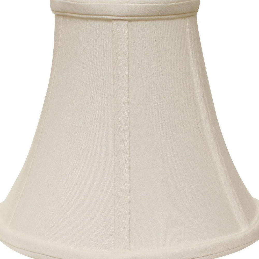White Monay Shantung Silk Bell Lamp shade on a white background