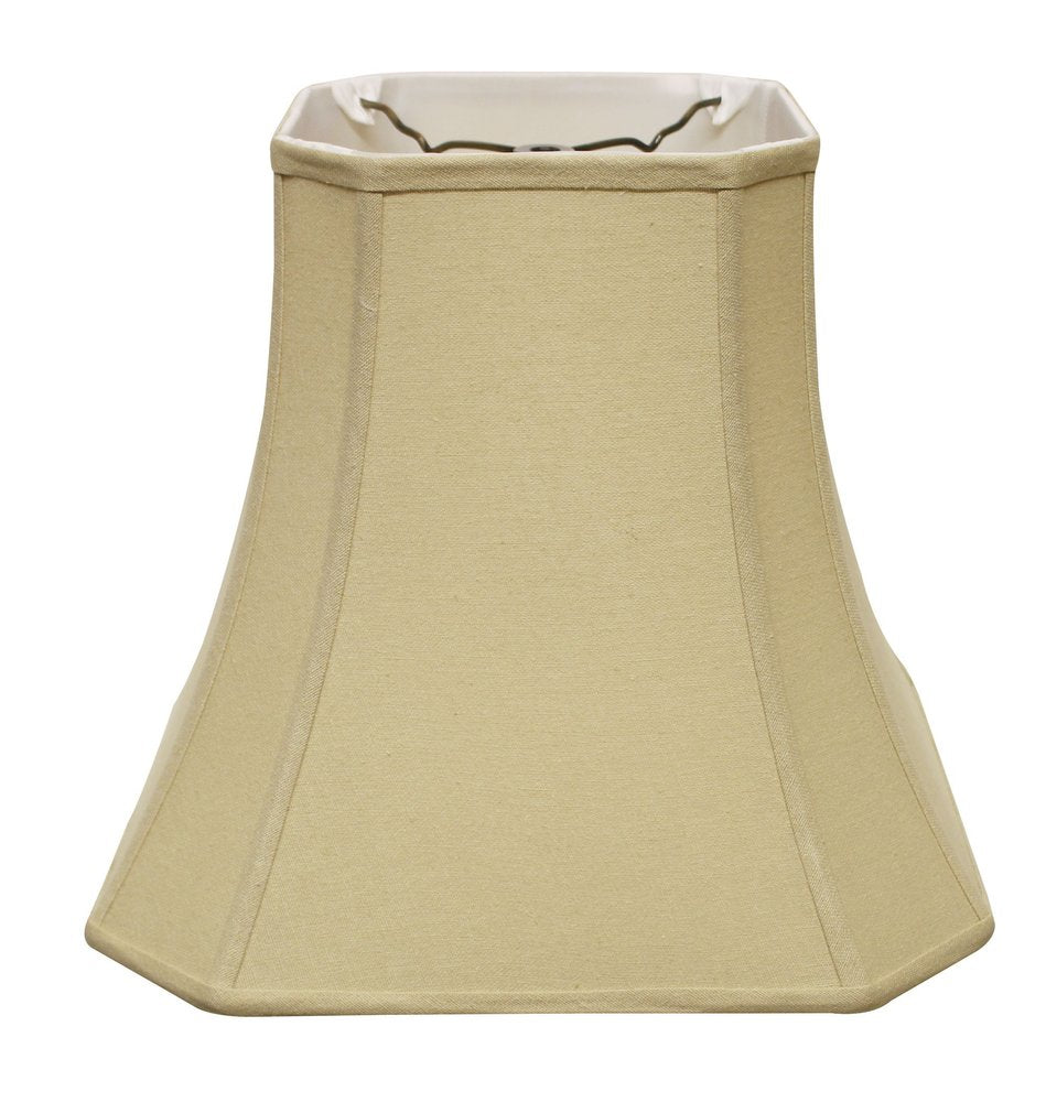 Tan Linen Square Lamp Shade on a white background