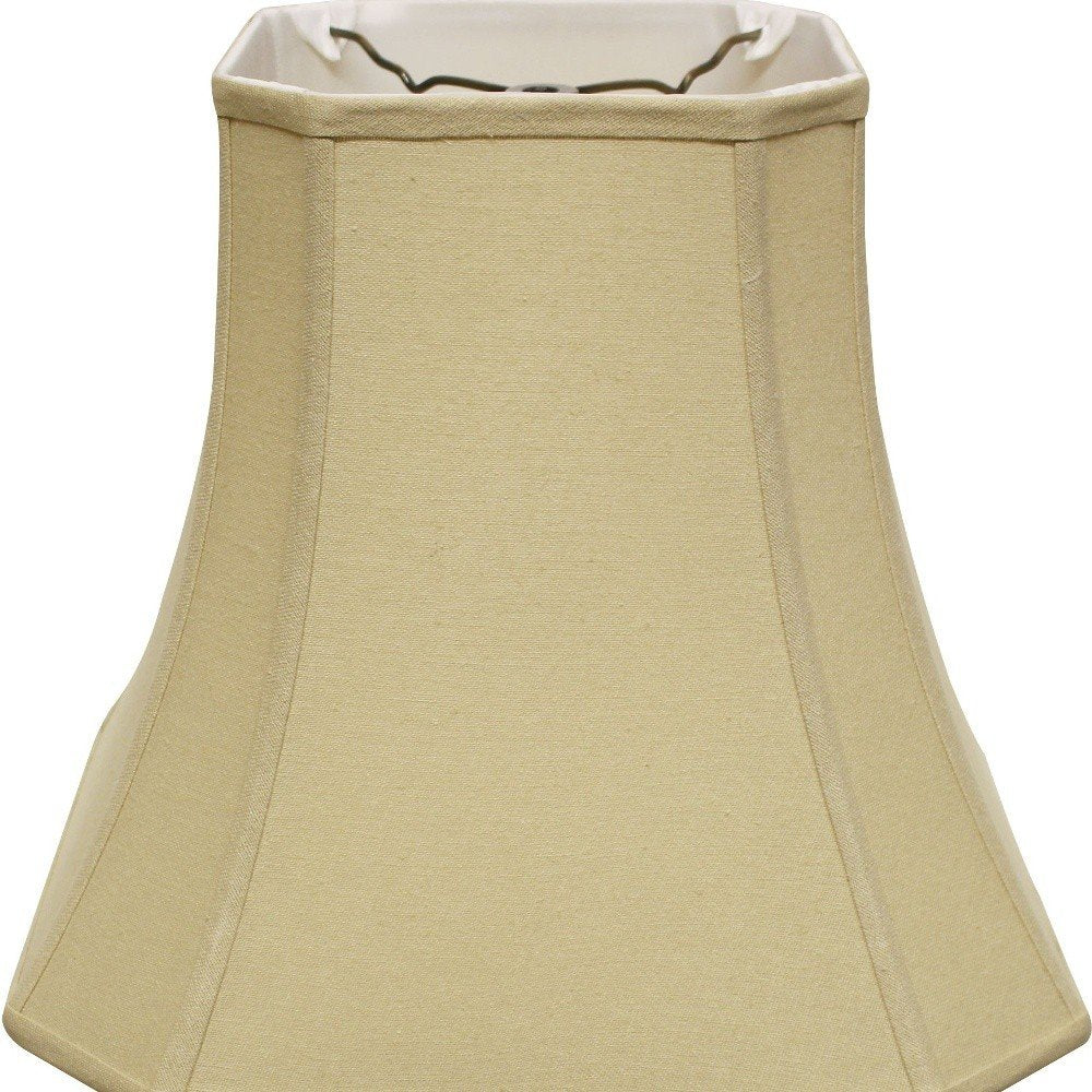 Tan Linen Square Lamp Shade on a white background