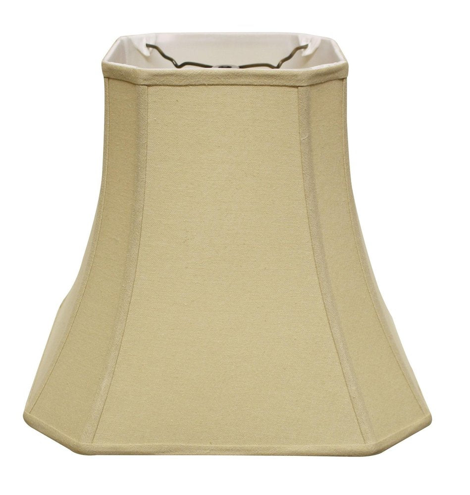 Tan Linen Square Lamp Shade on a white background