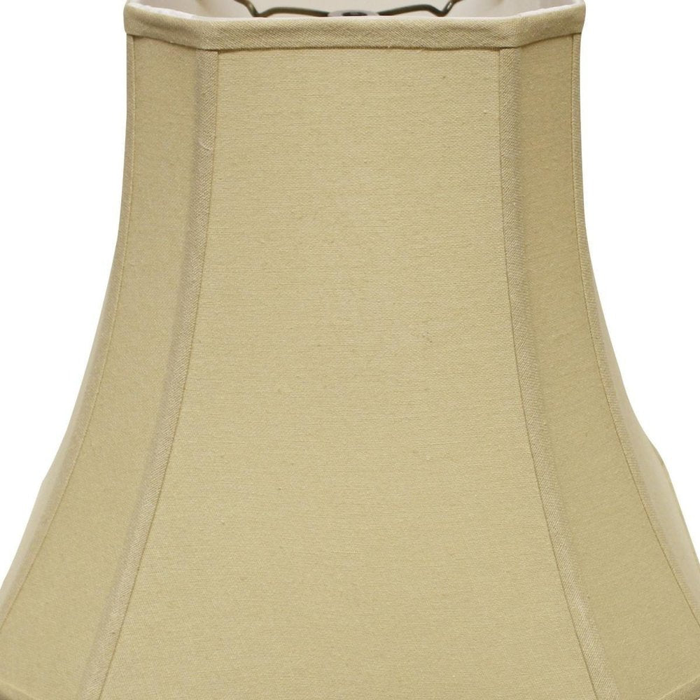 Tan Linen Square Lamp Shade on a white background