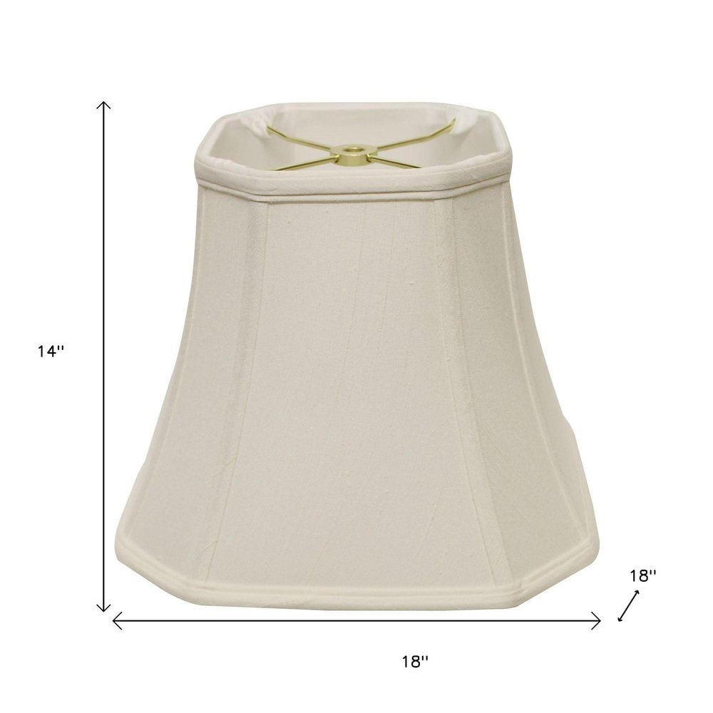 White Monay Shantung Silk Square Lamp Shade on a white background