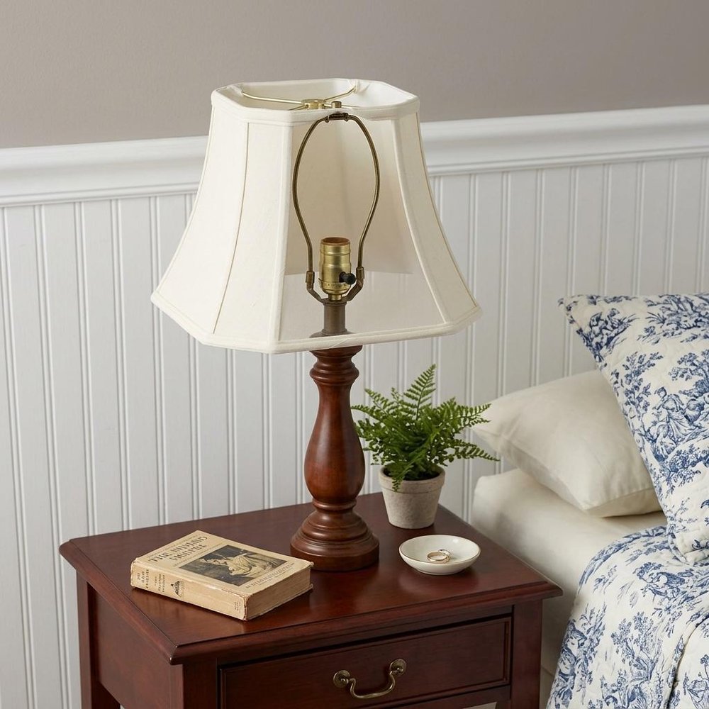 White Monay Shantung Silk Square Lamp Shade
