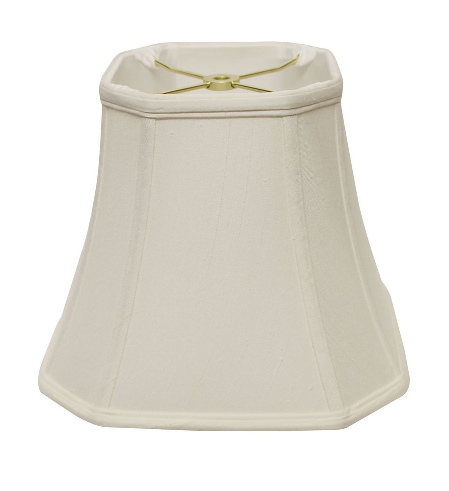 White Monay Shantung Silk Square Lamp Shade on a white background
