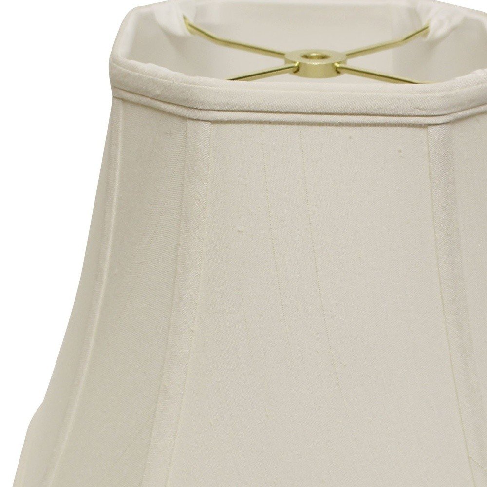 White Monay Shantung Silk Square Lamp Shade close-up detail
