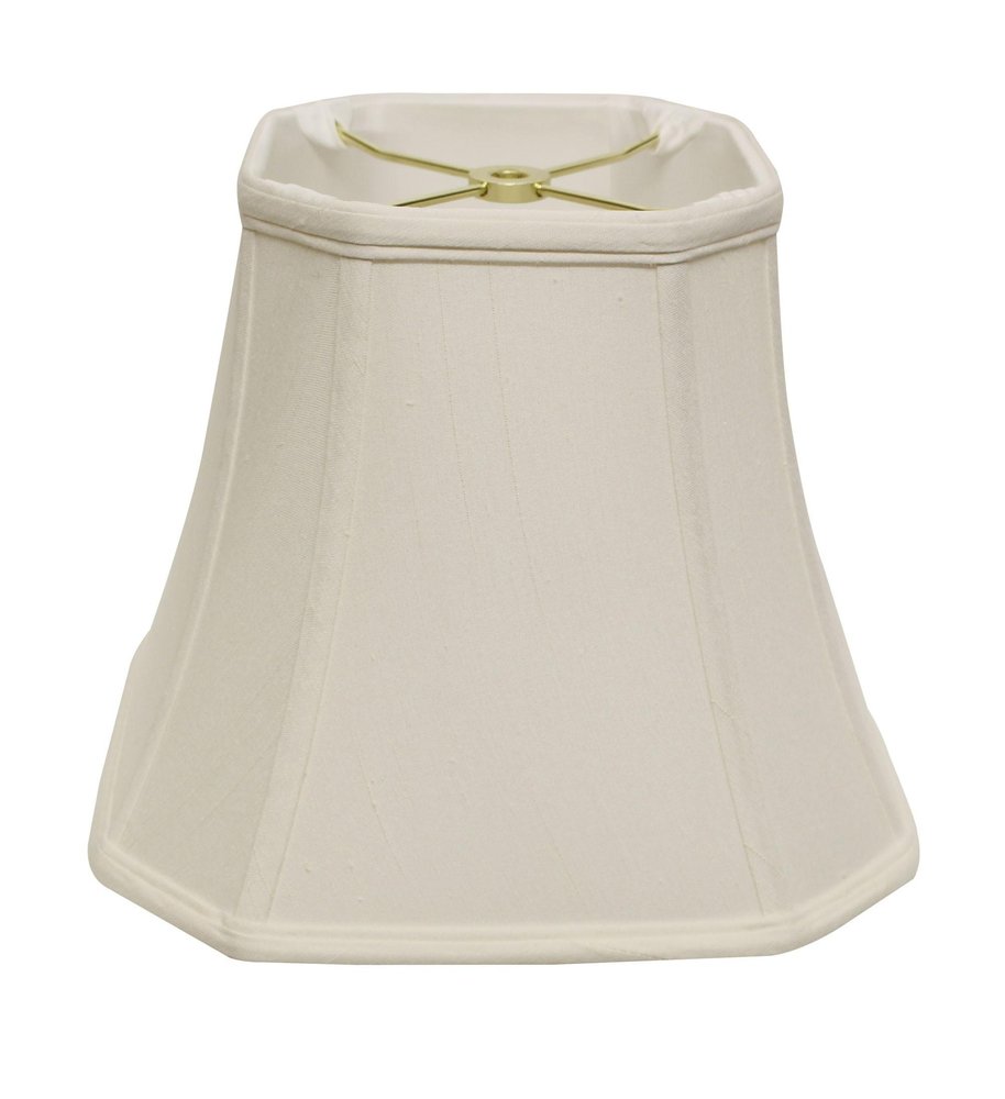 White Monay Shantung Silk Square Lamp Shade on a white background