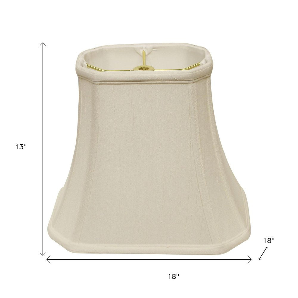 White Monay Shantung Silk Bell Lamp Shade on a white background