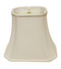 White Monay Shantung Silk Bell Lamp Shade on a white background
