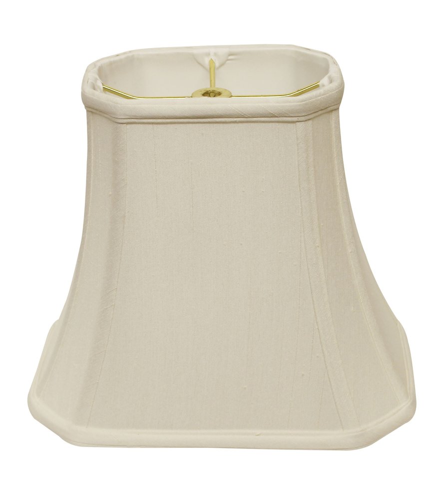White Monay Shantung Silk Bell Lamp Shade on a white background