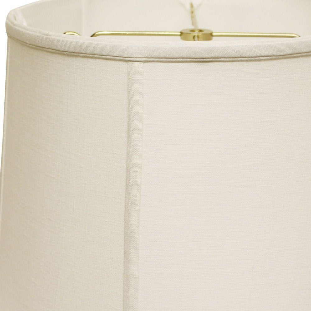 White Linen Drum Lamp Shade - with Spider Attachment close-up detail