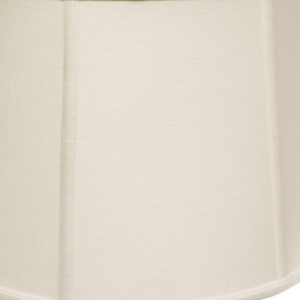 White Linen Drum Lamp Shade - with Spider Attachment close-up detail
