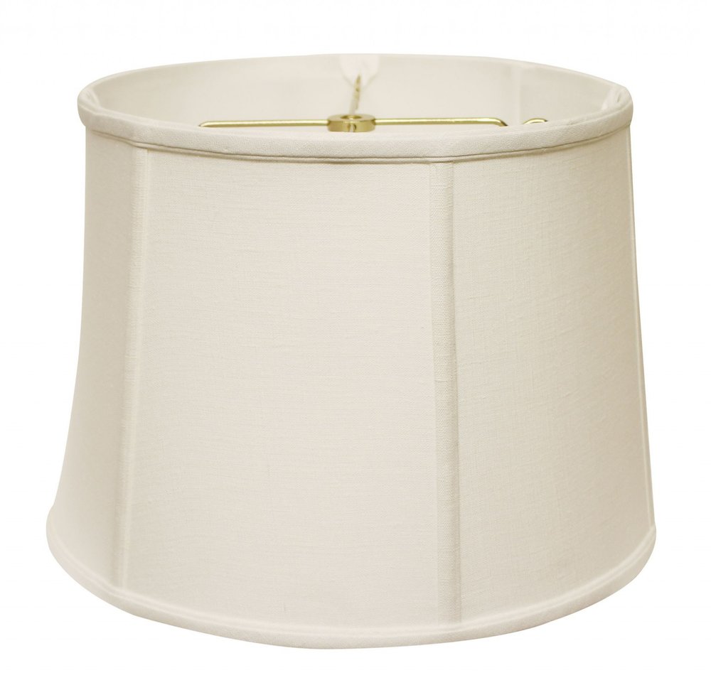 White Linen Drum Lamp Shade on a white background