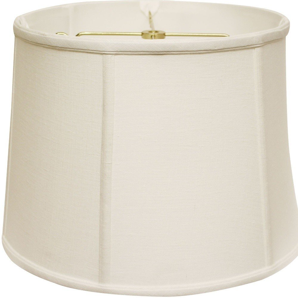 White Linen Drum Lamp Shade on a white background