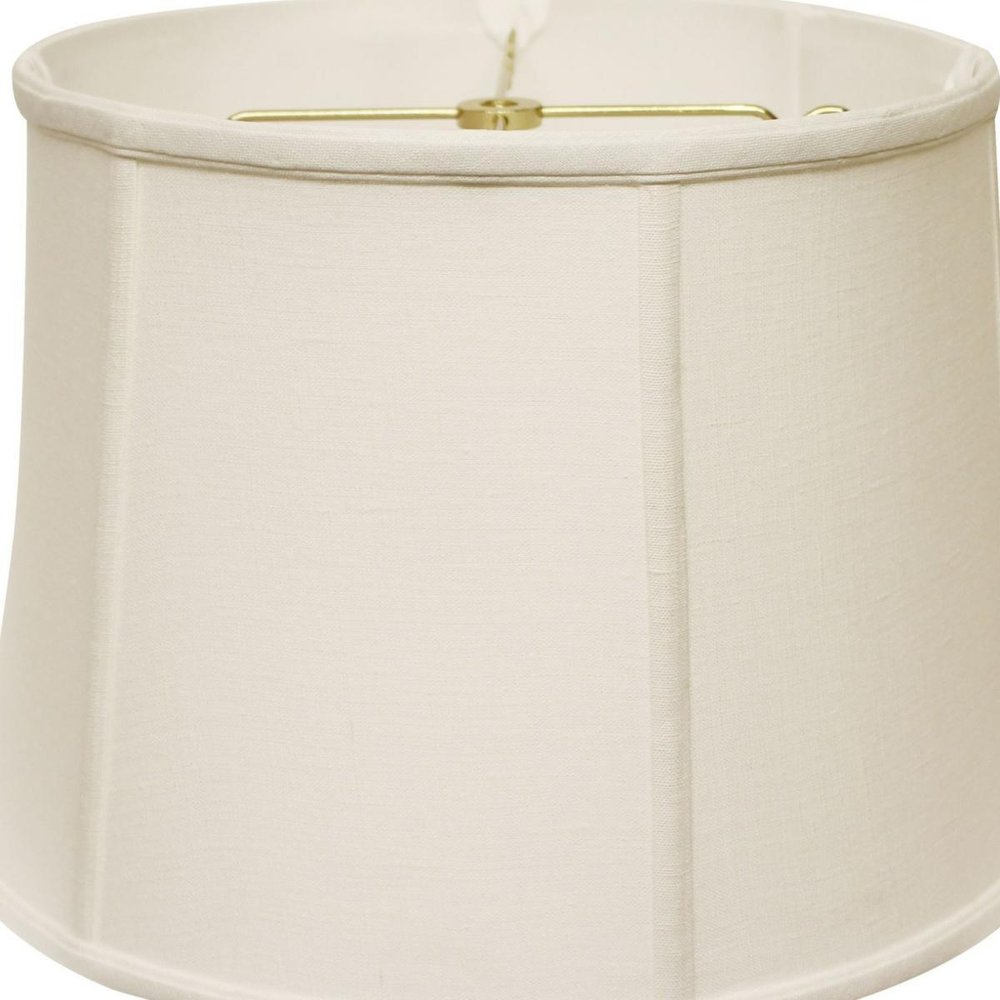 White Linen Drum Lamp Shade close-up detail
