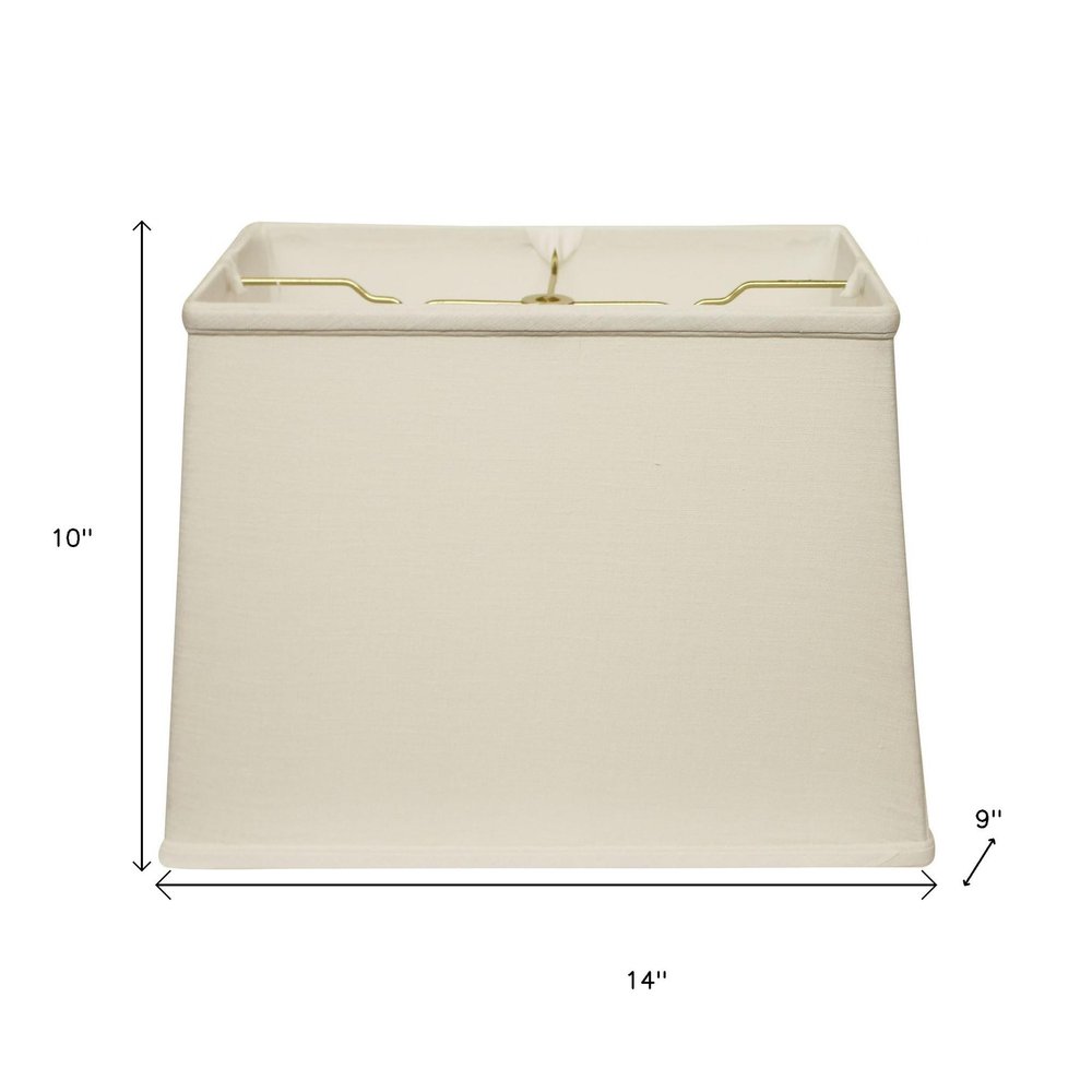 White Linen Lamp Shade - 10.00" H x 14.00" W x 9.00" D