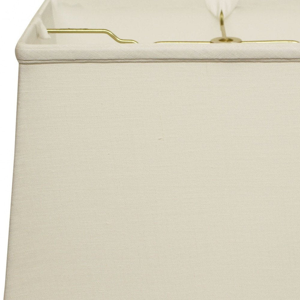 White Linen Lamp Shade - 10.00" H x 14.00" W x 9.00" D