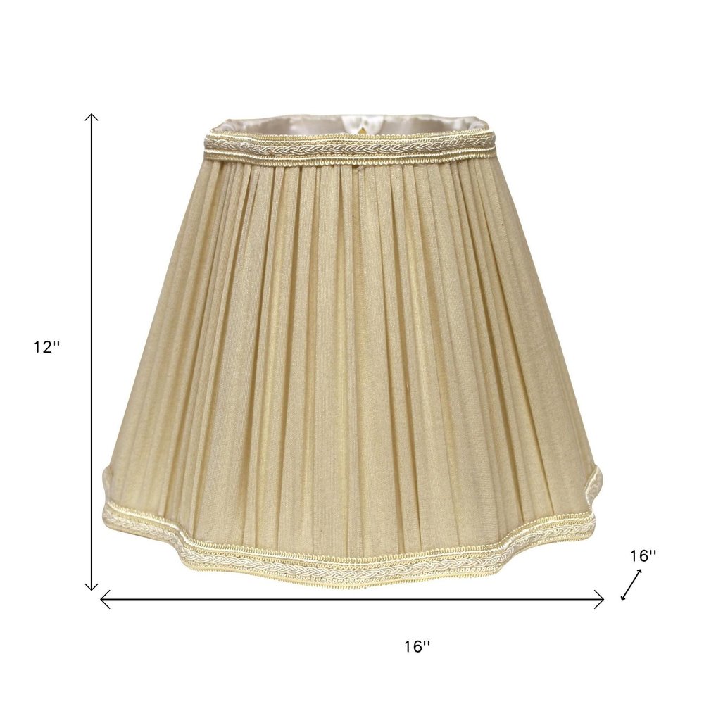 Taupe Shantung Silk Square Lamp Shade on a white background