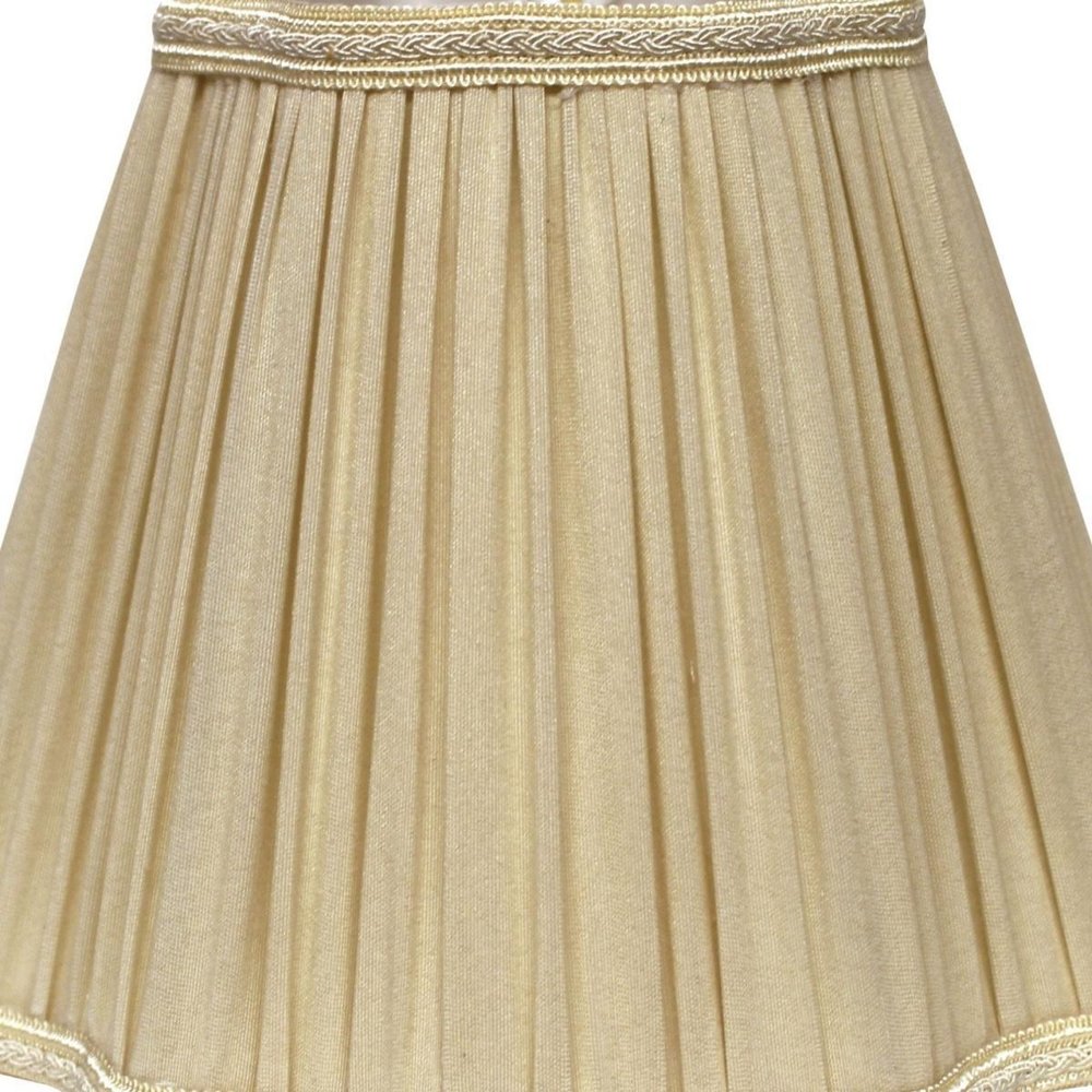 Taupe Shantung Silk Square Lamp Shade close-up detail