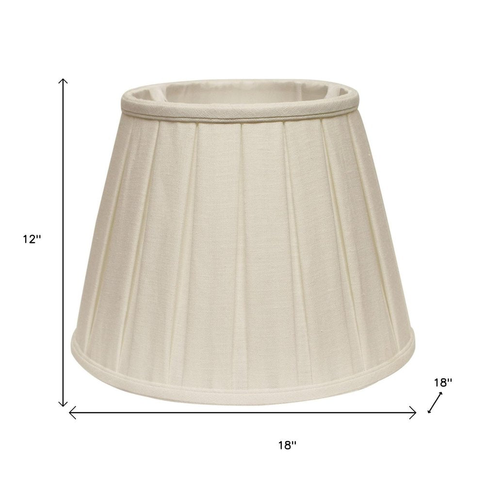 White Linen Pleated Empire Lamp Shade on a white background