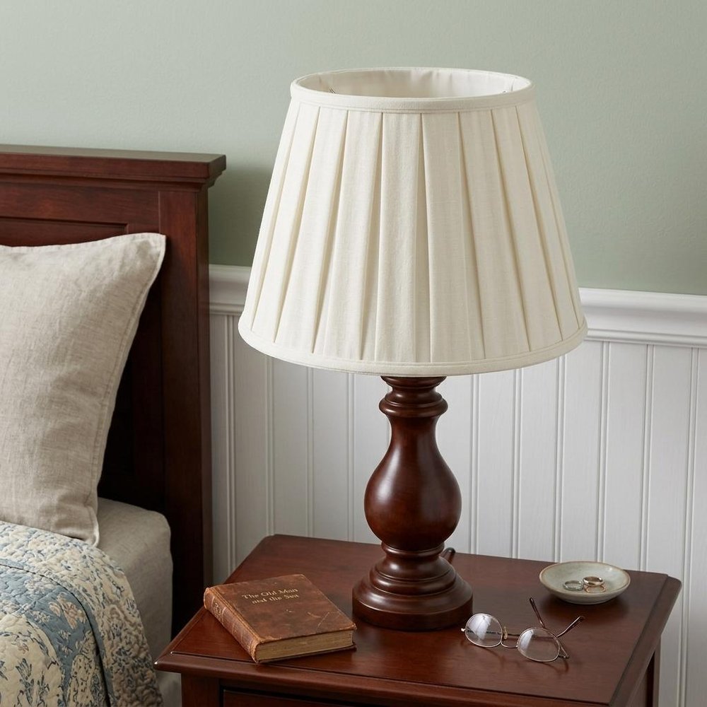 White Linen Pleated Empire Lamp Shade