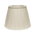 White Linen Pleated Empire Lamp Shade on a white background
