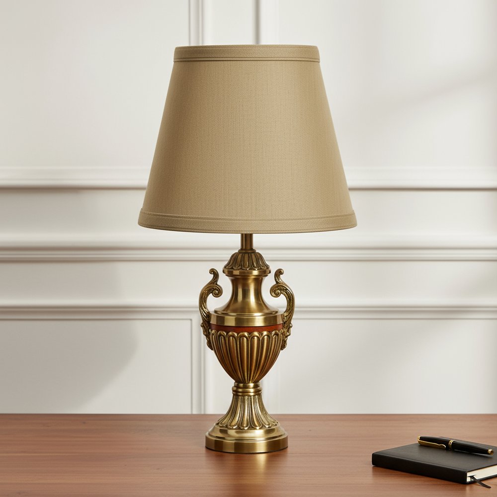 Tan No Slub Innsbruck Empire Lamp Shade in a home interior