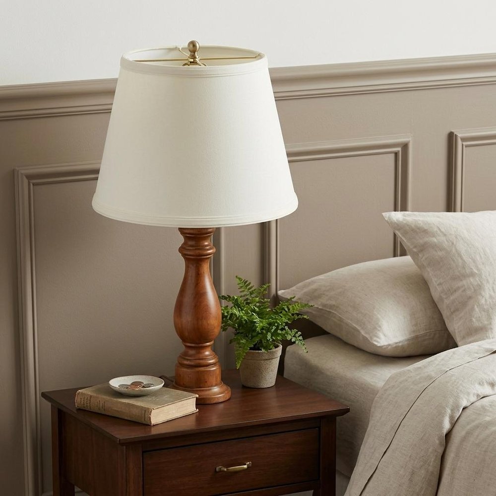 White No Slub Innsbruck Empire Lamp Shade in a home interior