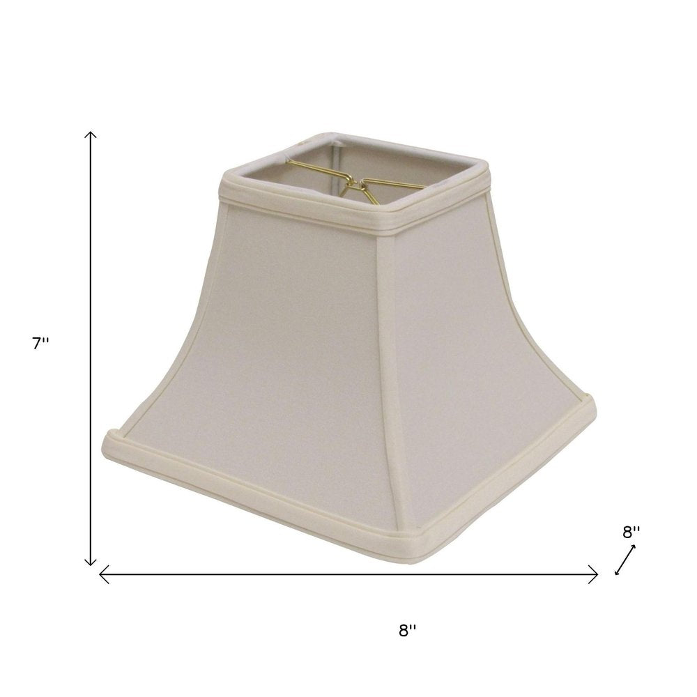 Ivory No Slub Innsbruck Square Lamp Shade on a white background