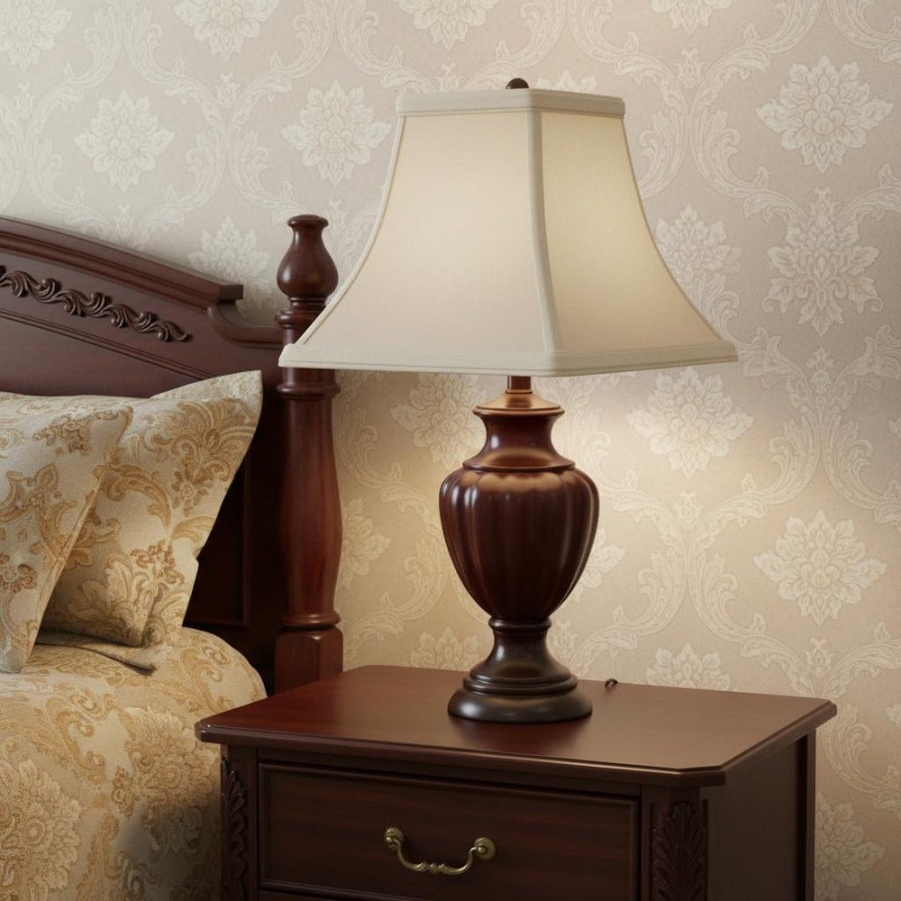 Ivory No Slub Innsbruck Square Lamp Shade in a home interior