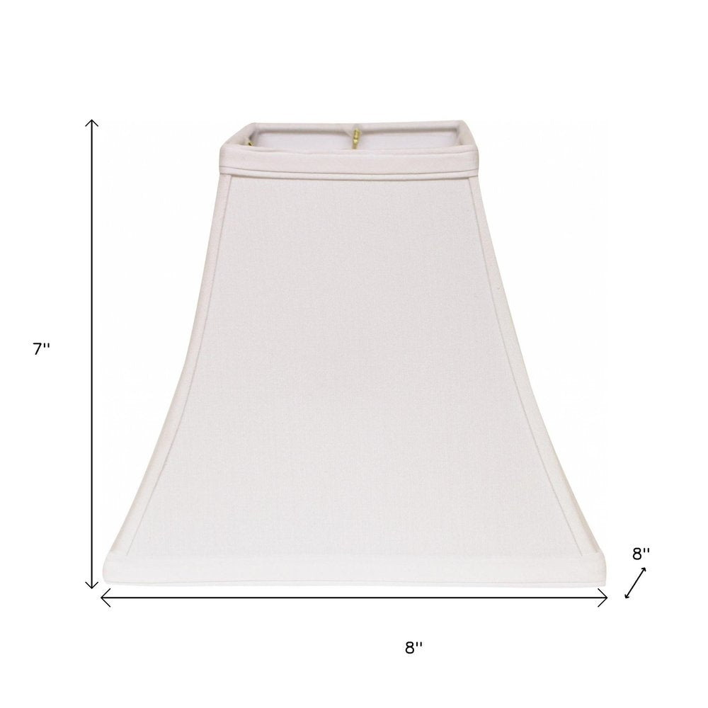 White No Slub Innsbruck Square Lamp Shade on a white background