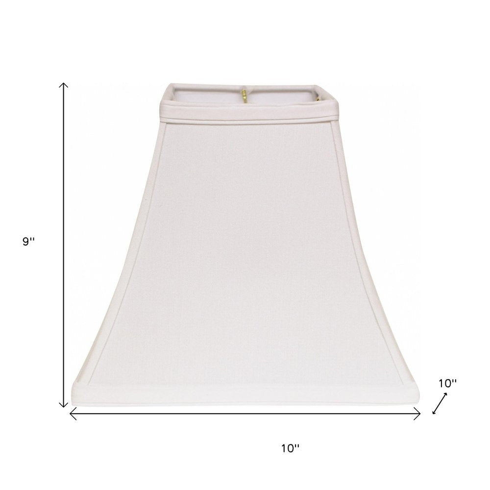 White No Slub Innsbruck Square Lamp Shade on a white background