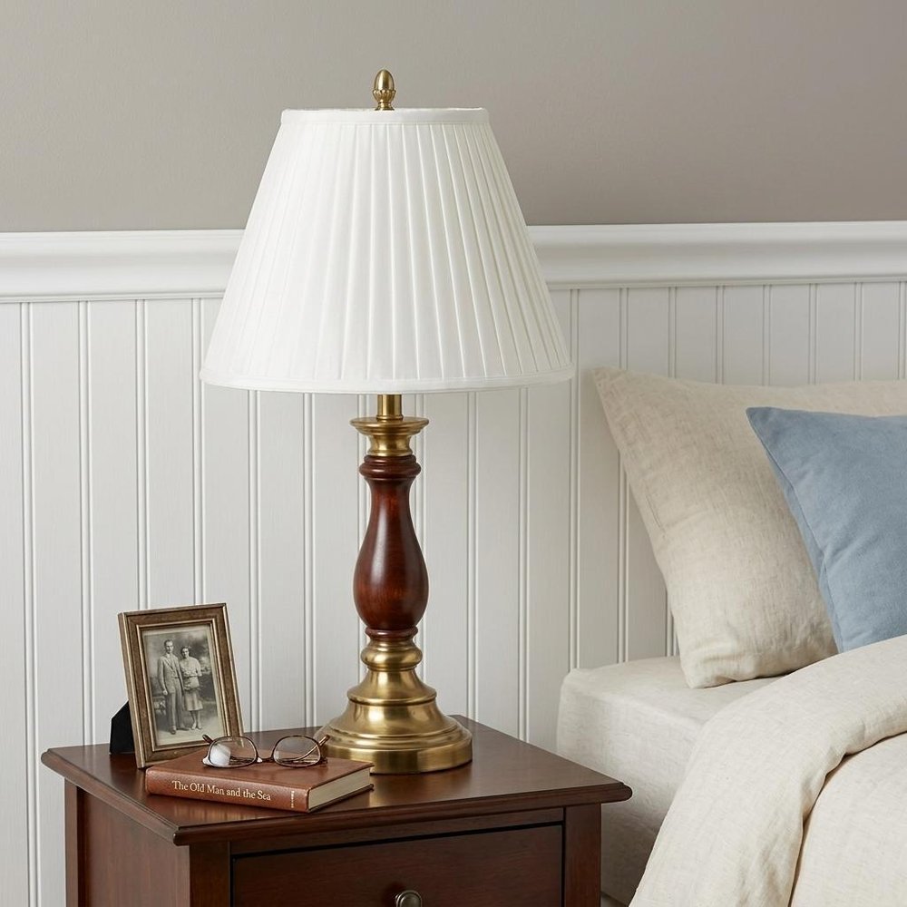 White Silk Empire Lamp Shade in a home interior