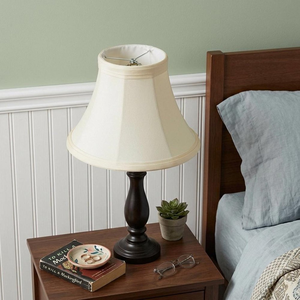 Slate Gray Shantung Silk Bell Lamp Shade
