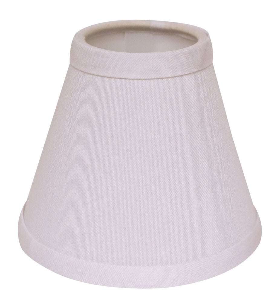 White fabric empire lamp shade with a tapered shape and a clean finish, isolated on a white background.