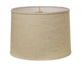 Light Yellow Linen Drum Lamp Shade on a white background