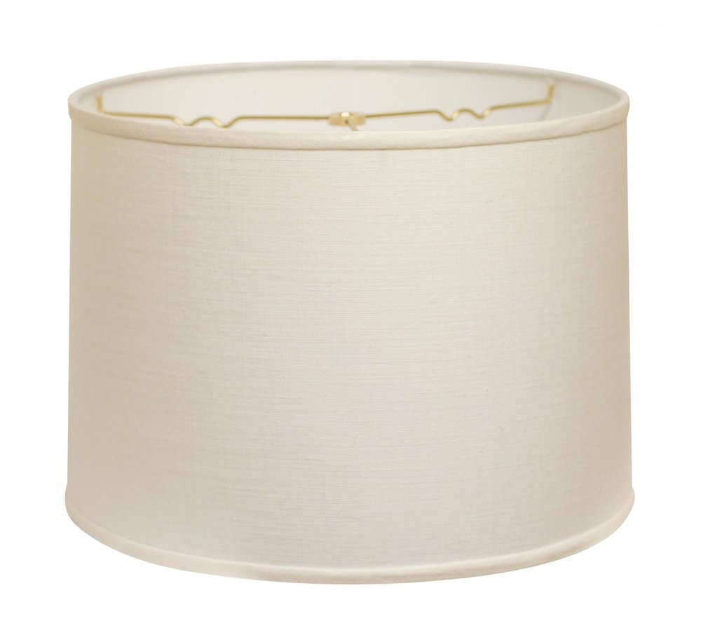 White Linen Drum Lamp Shade on a white background