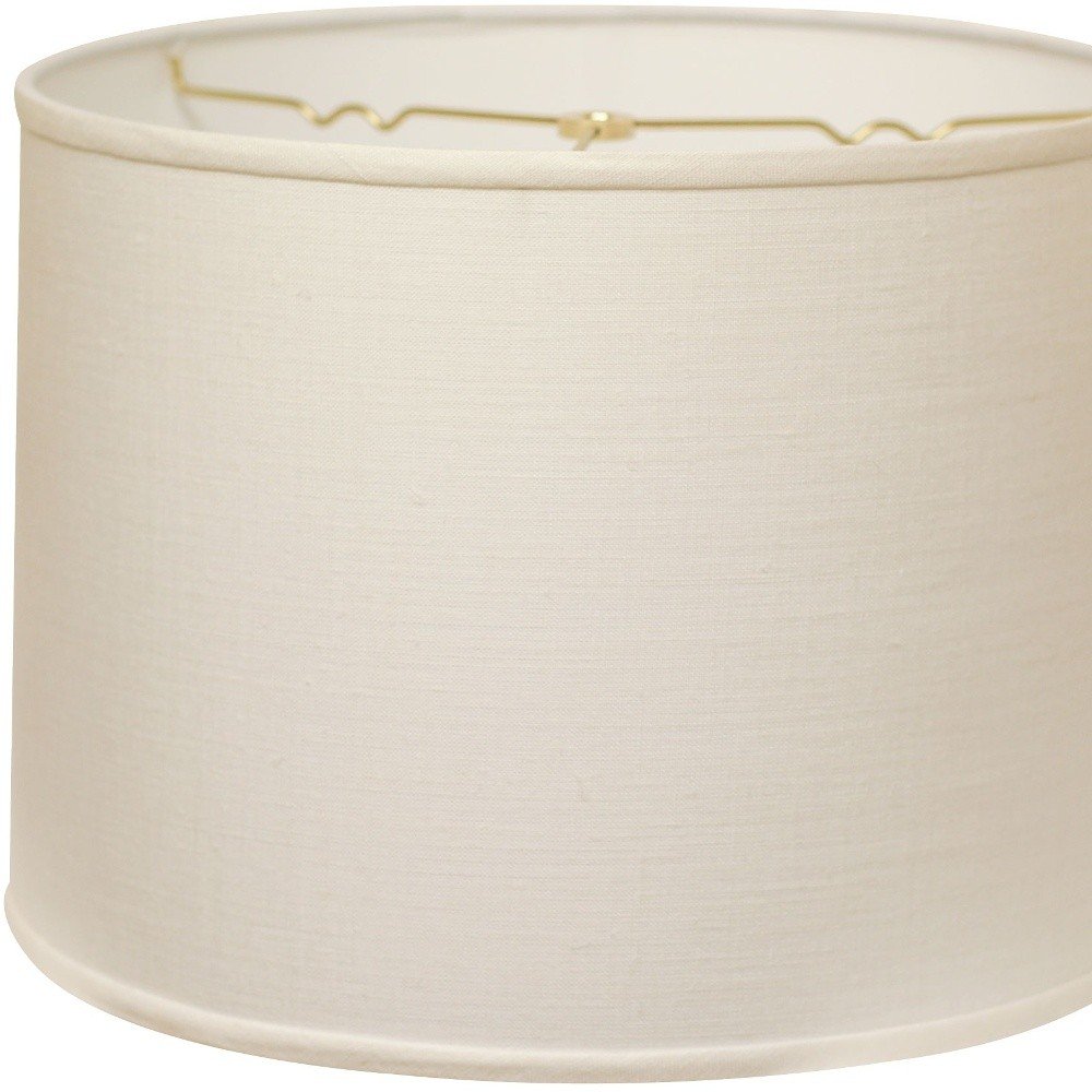 White Linen Drum Lamp Shade close-up detail