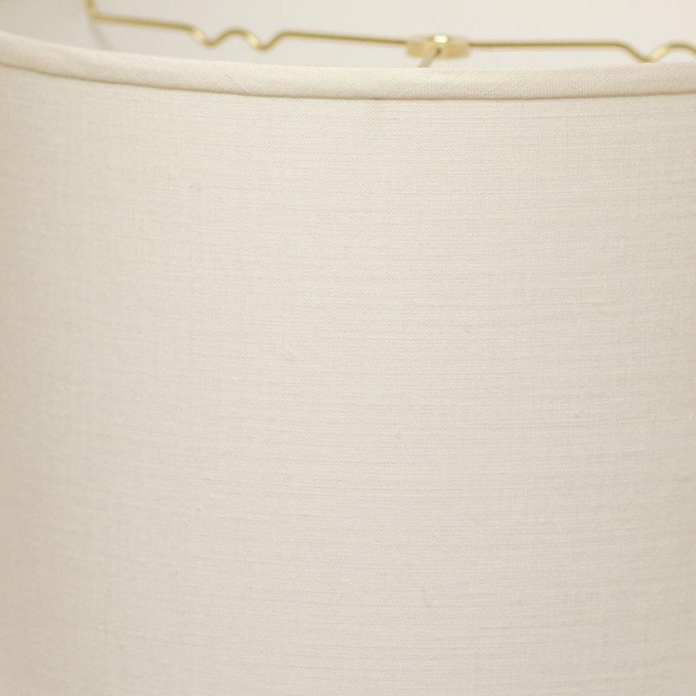 White Linen Drum Lamp Shade close-up detail