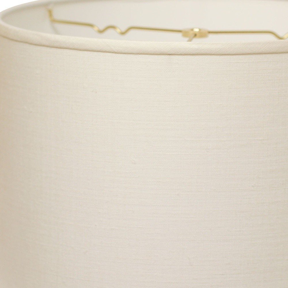 White Linen Drum Lamp Shade close-up detail