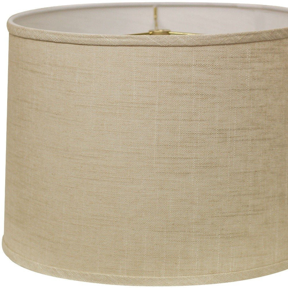 Light Yellow Linen Drum Lamp Shade close-up detail