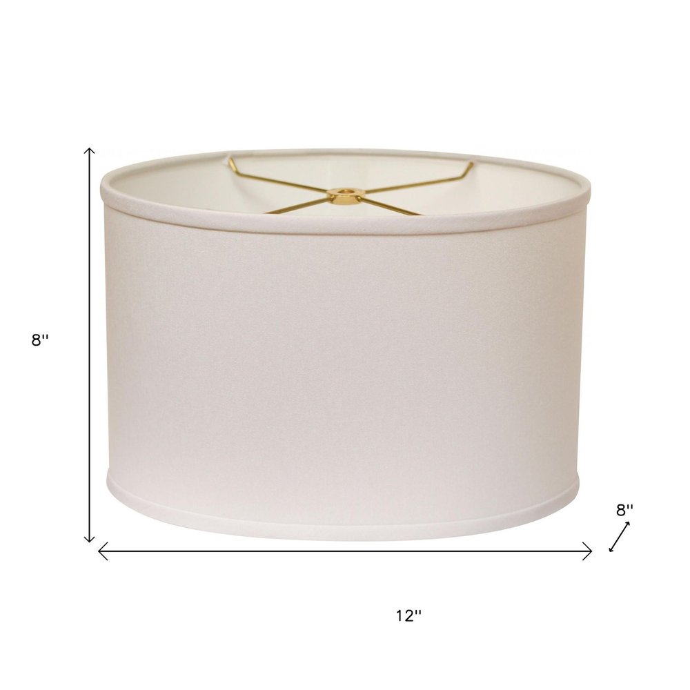 White No Slub Innsbruck Oval Lamp Shade on a white background