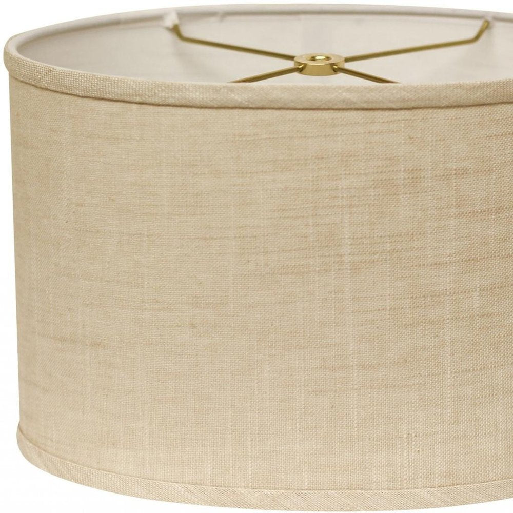 Light Yellow Linen Oval Lamp Shade close-up detail