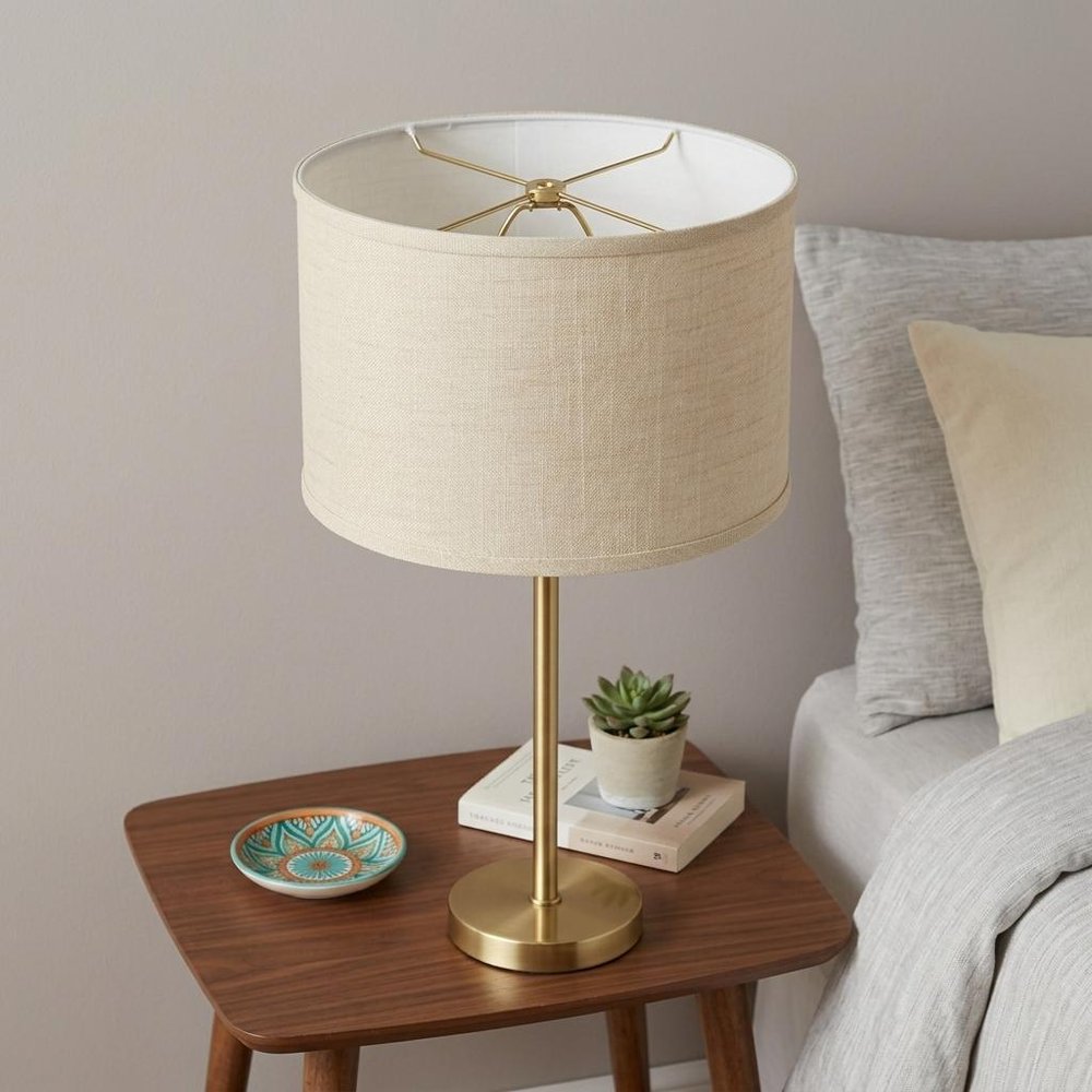 Light Yellow Linen Oval Lamp Shade
