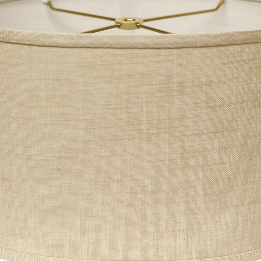 Light Yellow Linen Oval Lamp Shade close-up detail