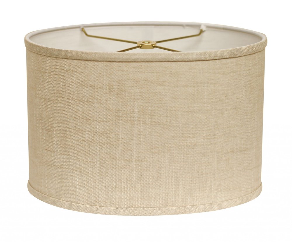 Light Yellow Linen Oval Lamp Shade on a white background